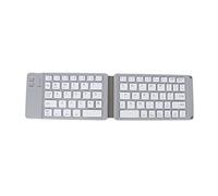 ASHATA Teclado Bluetooth Portátil Teclas Silenciosas Teclado Inalámbrico Plegable Ligero para iOS/para Android/para Tablet PC Phone(Gris)