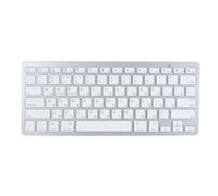 ASHATA Teclado Bluetooth Ultradelgado Plateado, Teclado Portátil en Idioma Bilingüe Ruso o árabe Inglés para PC, Portátil, Tableta, Teléfono Móvil, Almohadilla para Teléfono (Ruso)