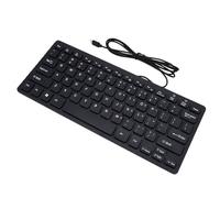 ASHATA Teclado Compacto con Cable Tipo C, Conexión Estable, Silenciosa, Ligera, para Juegos ABS (Black)