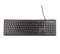ASHATA Teclado con Cable, Teclado para Juegos Silencioso USB de 108 Teclas, Cangjie Tradicional Y Código de Caracteres en Inglés, para Oficina de Juegos, Negro