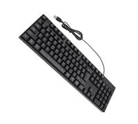 ASHATA Teclado con Cable USB K1800, Teclado de Tamaño Completo de 104 Teclas, Teclado de Computadora USB Silencioso, Teclado de Idioma Ergonómico para PC Portátil, Cable de 4.9 Pies
