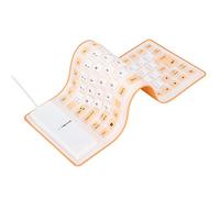 ASHATA Teclado de Silicona Impermeable, Plegable, Flexible, con Cable USB, Mini Teclado Silencioso a Prueba de Polvo, 85 Teclas, Ligero Y Portátil, Suave, Cómodo de Usar, para Ordenadores(Naranja)