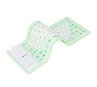 ASHATA Teclado de Silicona Impermeable, Plegable, Flexible, con Cable USB, Mini Teclado Silencioso a Prueba de Polvo, 85 Teclas, Ligero Y Portátil, Suave, Cómodo de Usar, para Ordenadores(Verde)