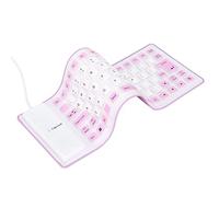 ASHATA Teclado de Silicona Impermeable, Plegable, Flexible, con Cable USB, Mini Teclado Silencioso a Prueba de Polvo, 85 Teclas, Ligero Y Portátil, Suave, Cómodo de Usar, para Ordenadores(Púrpura)