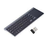 ASHATA Teclado inalámbrico 2.4G, portátil, Compacto, ergonómico inalámbrico 2.4G Delgado con Panel táctil para PC/Notebook/TV Box/Smart TV