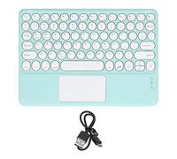 ASHATA Teclado Inalámbrico Bluetooth con Trackpad para Teléfono Móvil, Almohadilla para Computadora Portátil, Teclas Redondas, Teclado Táctil Inteligente Ultrafino Ergonómico, Compatible con(Verde)