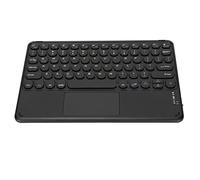 ASHATA Teclado Inalámbrico de 10 Pulgadas, Teclado Táctil Redondo Retro, Tecla Redonda Retro Soporte Magnético Ergonómico Gestos Táctiles para Windows para iOS Negro