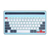 ASHATA Teclado Inalámbrico, Teclado Recargable Ultradelgado y Compacto, Teclado de Tableta Ergonómico con Teclas Silenciosas para Teléfonos (Cielo Azul)