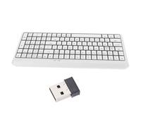 ASHATA Teclado Inalámbrico USB 2.4G, Tamaño Completo de 105 Teclas, Teclado Inalámbrico para Juegos con Teclado Numérico, Teclas de Interruptor de Tijera Silenciosas, para Computadora de (White)