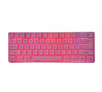 ASHATA Teclado mecánico para Juegos Rosa, 61 Teclas RGB, Teclado retroiluminado para computadora, Teclado para Juegos USB, Teclado de Jugador Iluminado para computadora portátil