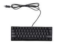ASHATA Teclado Mecánico Ruso para Juegos, Teclado Compacto RGB para Juegos con Cable de 61 Teclas, Portátil Ruso Inglés con Teclas ABS de Doble Color para Viajes de Negocios (Black)
