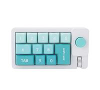 ASHATA Teclado Numérico Mecánico con Cable de 12 Teclas, Teclado Numérico Intercambiable en Caliente con Retroiluminación LED RGB de 12 Teclas con Perilla Multifunción, Rodillo de (Green)