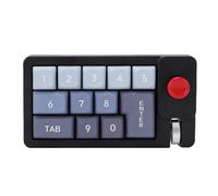 ASHATA Teclado Numérico Mecánico con Cable de 12 Teclas, Teclado Numérico Intercambiable en Caliente con Retroiluminación LED RGB de 12 Teclas con Perilla Multifunción, Rodillo de (Black)