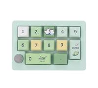 ASHATA Teclado Numérico Mecánico de 12 Teclas, con Cable 2.4G, y Teclado Numérico Inalámbrico Tipo C, RGB HotSwap Programable con Control de Perilla Joystick. (Green)