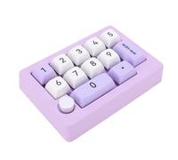 ASHATA Teclado Numérico Mecánico, Teclado Macro USB con Cable de 12 + 1 Teclas con Retroiluminación RGB 12 Modos, Perilla de Joystick con Interruptores de Intercambio en Caliente, para (Purple)