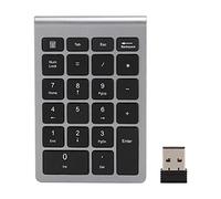 ASHATA Teclado numérico, Teclas numéricas 22 Teclado numérico Mini Teclado ergonómico inalámbrico USB 2.4G con Receptor, Soporte para Android, para Windows, para Sistemas Mac OS.(Gris Hierro)