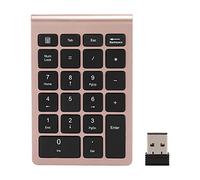 ASHATA Teclado numérico, Teclas numéricas 22 Teclado numérico Mini Teclado ergonómico inalámbrico USB 2.4G con Receptor, Soporte para Android, para Windows, para Sistemas Mac OS.(Oro Rosa)