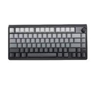 ASHATA Teclado para Juegos RGB Inalámbrico 75%, Teclado Mecánico Compacto de 3 Modos y 79 Teclas, con Degradado de Teclas Grabadas en el Lateral de la Perilla, para Entretenimiento en el (Negro Gris)