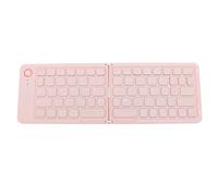 ASHATA Teclado Plegable, 67 Teclas Teclado Inalámbrico Portátil Delgado Recargable con Diseño Magnético de Cierre 5.1 Teclas de Interruptor de Tijera para la Computadora Portátil de (Rosáceo)
