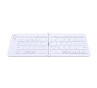 ASHATA Teclado Plegable, 67 Teclas Teclado Inalámbrico Portátil Delgado Recargable con Diseño Magnético de Cierre 5.1 Teclas de Interruptor de Tijera para la Computadora Portátil de (White)