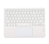 ASHATA Teclado TouchPad para Tableta, Teclado Retroiluminado RGB Ultrafino de 10 Pulgadas con Panel Táctil, Mini Teclado Inalámbrico Impermeable de bajo Ruido, para Teléfonos Inteligentes,(Blanco)