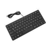 ASHATA Teclado Ultra Delgado de Idioma, 78 Teclas Typing Silencioso USB 2.0 Puerto Teclado de Lenguaje Negro para Uso de la Oficina para Usuarios Bilingües (Diseño de Qwetz alemán)