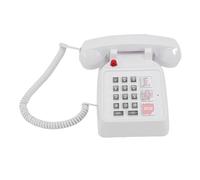 ASHATA Teléfono con Botones Grandes, Teléfono Fijo de Fácil Marcación con 5 Números SOS, 2 Números Familiares, Volumen Ajustable de 3 Niveles, Timbre Visual, Control Remoto para
