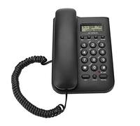 ASHATA Teléfono con Cable,KX-T076 Teléfono Fijo Alámbrico, Teléfono Fijo para Montura en Pared, Teléfono Fijo de Sobremesa con Pantalla, Telefonía Fija de Escritorio para el Hogar y la Oficina(Negro)