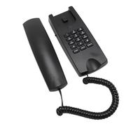 ASHATA Teléfono con Cable, Marca de Control de Volumen Teléfono de la Marca Muro de la Pared Función de ABS para Hotel (Black)