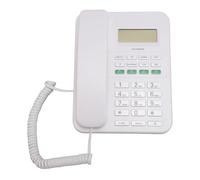 ASHATA Teléfono de Corder, 4 Niveles de Volumen Inglés ID de Llamado Cableado -Network Teléfono Portátil 5 Nivel LCD Brillo para la Oficina (White)