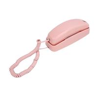 ASHATA Teléfono de la Casa con Cable, Teléfono Fijo Amigable para Personas Mayores para el Hotel (Pink)