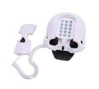 ASHATA Teléfono de Línea Fija de Calavera, Diseño único con Colores Vibrantes y Calidad de Sonido HD, Teléfono de Escritorio con Cable Multifuncional para Decoración del Hogar (White)