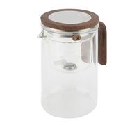 ASHATA Tetera de Vidrio de Separación de Agua con Filtro, Tetera de Vidrio con Infusor de Acero Inoxidable 800 Ml de té Transparente con de Madera Tapa Segura Magnética Interruptor