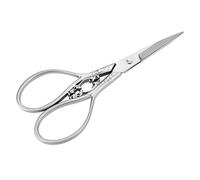 ASHATA Tijeras clásicas Europeas Vintage, Retro Antiguo Flor de Ciruelo Costura Tijeras de Sastre Tijeras Inoxidable para Punto de Cruz, Bordado, Costura, artesanía(Plateado con Estampado de Plata)