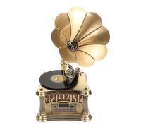 ASHATA Tocadiscos Vintage con Altavoces Bluetooth, Mini Gramófono Retro Fonógrafo Bluetooth con Control Remoto, Radio FM, Entrada US/AUX, para Teléfono, Tableta, Computadora Portátil