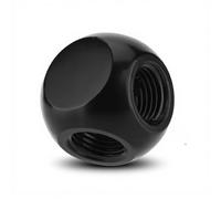 ASHATA Tubo de Rosca Hembra G1 / 4 de 4 vías, Conector de Tubo de enfriamiento de Agua de PC de latón 180 Grados, Conector de Tubo esférico G1 / 4 "para enfriamiento de Agua de PC/Plateado