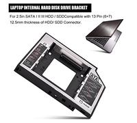ASHATA Unidad de Disco Duro HDD Portátil Soporte de CD/DVD-ROM, Soporte hasta 6Gbps para 2.5in I II III HDD/SDD Compatible con 13 Pines Conector HDD/SDD de 12.5mm