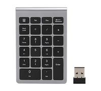 ASHATA USB 2.4G Teclado numérico inalámbrico 22 Teclas Teclado numérico Mini Teclado con Receptor(Gris)