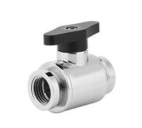 ASHATA Válvula de Agua G1 / 4, PC Refrigeración por Agua Válvula de Bola de Agua con Rosca Hembra de válvula Mini con Rosca G1 / 4 "con Mango para computadora Refrigeración por Agua Plata /