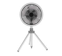 ASHATA Ventilador de Camping Ajustable 3 en 1 con Trípode para Tienda de Campaña, Pesca, Picnic, Ventilador Portátil de Pie para Exteriores con Pilas (GREY)