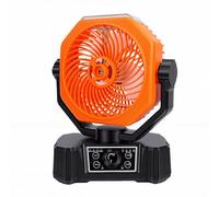 ASHATA Ventilador de Camping Recargable con Alta Velocidad del Viento y Luz LED de Funcionamiento Silencioso para Viajar y Acampar