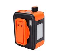 ASHATA Ventilador de Cintura Recargable de 100 Velocidades de bajo Ruido con Luz LED para Aventuras Al Aire y Comodidad en Interiores Perfecto para un Estilo de Vida Activo (ORANGE)