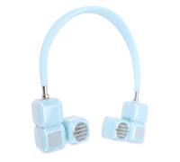 ASHATA Ventilador de Cuello Portátil con Pilas, Motor Silencioso sin Aspas de 5 Velocidades para Viajes de Verano (BLUE)