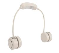 ASHATA Ventilador de Cuello, Ventilador Portátil Recargable Tipo C, 3 Velocidades, Diseño Ergonómico Ajustable, Portátil Plegable Silencioso para la Oficina Ciclismo de Playa de Viaje (Beige)