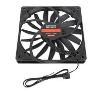 ASHATA Ventilador de Enfriamiento de PC, Ventilador de Carcasa PWM Ultra Delgada 15 Mm 4 Pin 12v 1100rpm 140 Mm para Computadora (BLACK)