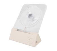 ASHATA Ventilador de Escritorio Portátil, Montado en la Pared Magnética, Plegable, 4 Velocidades de Viento, Luz de Respiración Colorida, Diseño Silencioso y Ligero (beige transparente)