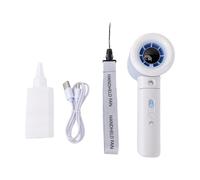 ASHATA Ventilador de Mano con Pulverizador de Niebla, Velocidad Ajustable Continua, Ventilador Portátil de Alta Velocidad con Pantalla Digital, Recargable 3000 MAh 16000 RPM para Refrigeración (WHITE)