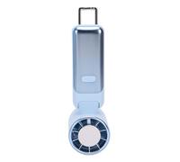 ASHATA Ventilador de Mano Recargable por USB, Diseño Portátil, 6 Velocidades para Disfrute Diario Al Aire Libre (BLUE)
