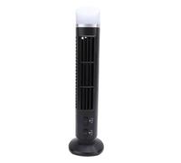 ASHATA Ventilador sin Cuchillas de Escritorio USB, Ventilín de Torre Versátil de Velocidad Compactable Portable con Luz para el Hogar (BLACK)