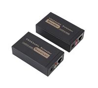 ASHATA VGA Extender 300ft VGA a Ethernet Cable HDB15-F RJ45 Sound DC3.5 Interfaz, hasta 100 M, Remitente+Receptor (Enchufe de la UE)